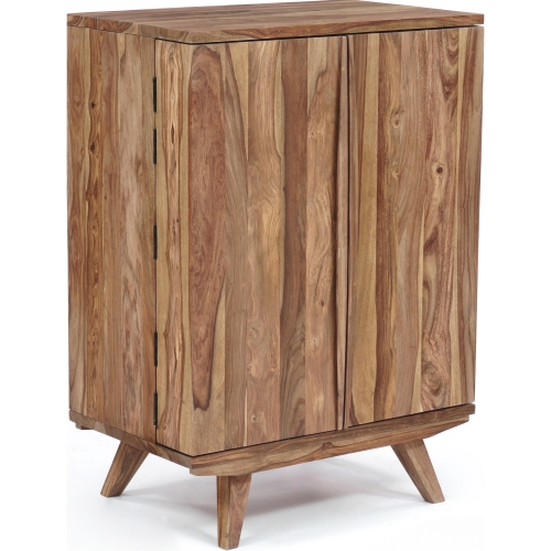 Fusion Bar Cabinet in Natural Finish Solid Sheesham Wood