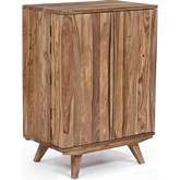 Fusion Bar Cabinet in Natural Finish Solid Sheesham Wood