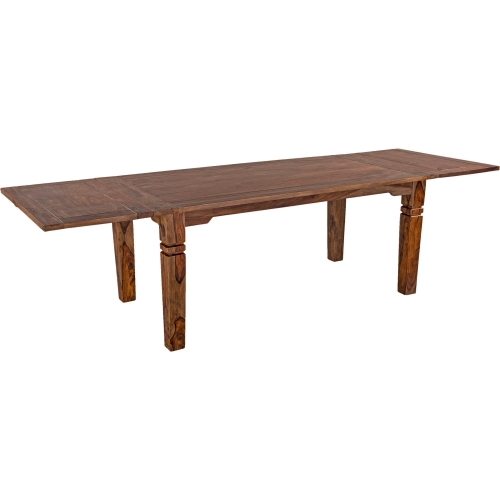 Taos 72" Extension Dining Table in Brown Finish Solid Wood