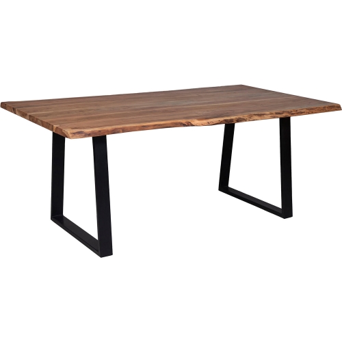 Manzanita 82" Dining Table in Natural Finish Live Edge Wood & Black Metal