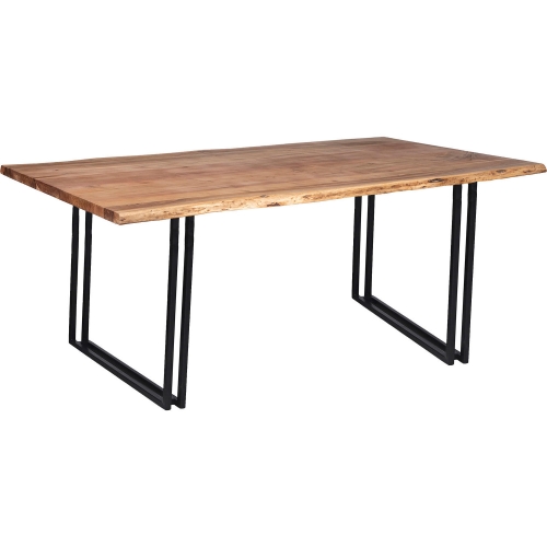 Manzanita 82" Dining Table in Natural Finish Live Edge Wood & Black Metal