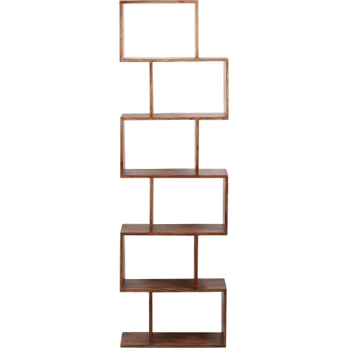 Portola Bookcase in Brown Finish Solid Acacia Wood