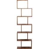 Portola Bookcase in Brown Finish Solid Acacia Wood