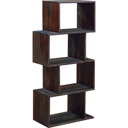 Fall River Bookcase in Black Walnut Finish Solid Sheesham Wood