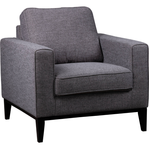 Wyatt Chair in Gray Fabric w/ Wood Trim