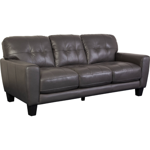 Penner Sofa in Tufted Charcoal Gray Top Grain Leather