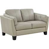 Bergamo Loveseat in Tufted Cream Top Grain Leather