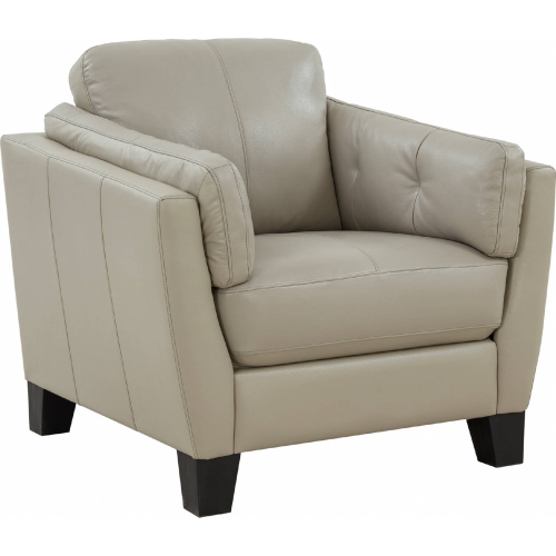 Bergamo Accent Chair in Tufted Cream Top Grain Leather