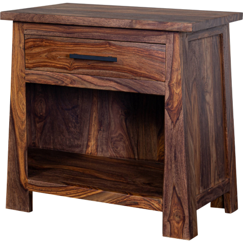 Kalispell Nightstand in Brown Solid Sheesham Wood