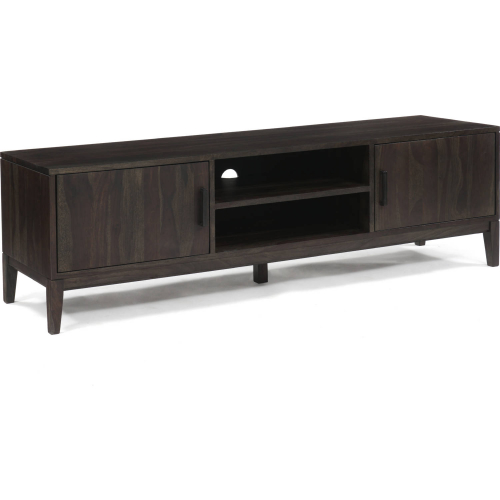 Fall River 72" TV Stand in Black Walnut Finish Solid Wood