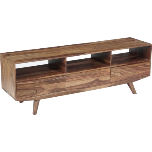 Fusion 64" TV Stand in Light Brown Solid Sheesham Wood