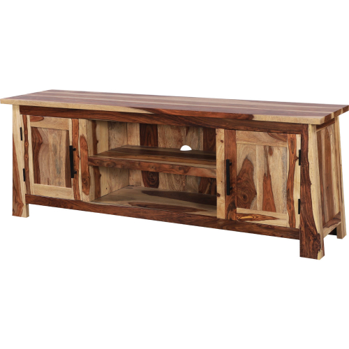 Kalispell 65" TV Stand in Natural Solid Sheesham Wood