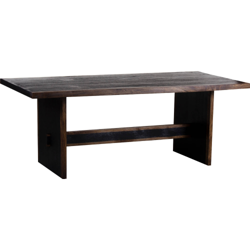 Udo 80" Dining Table in Brown & Black Finish Solid Wood