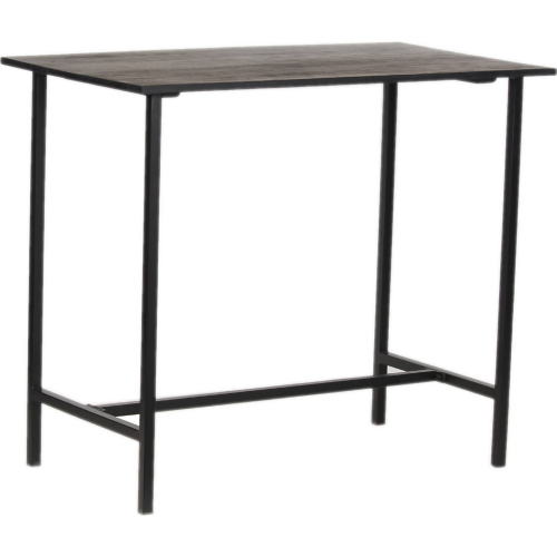 Yuki 42" Counter Dining Table in Gray Solid Wood & Black Metal