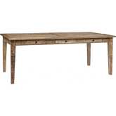 Berkshire 80" Dining Table in Distressed Brown Solid Wood