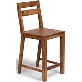 Urban 24" Counter Dining Chair in Natural Solid Sheesham Wood (Set of 2)