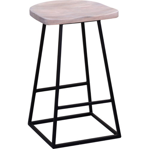 Clement 24" Counter Stool in White Solid Mango Wood