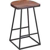 Clement 24" Counter Stool in Gray Solid Sheesham Wood