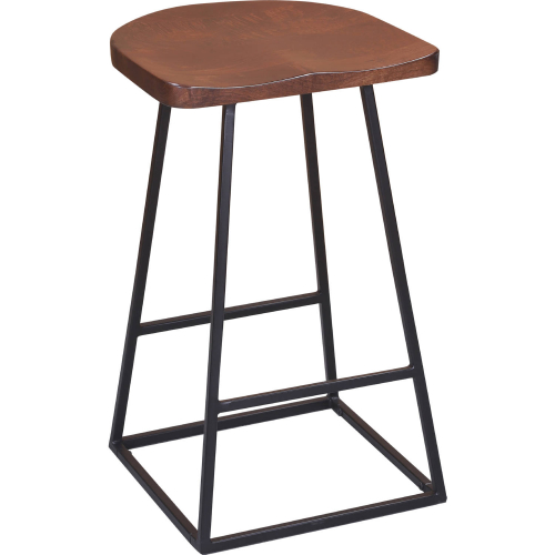 Clement 24" Counter Stool in Brown Solid Mango Wood