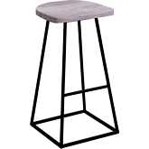 Clement 30" Bar Stool in White Solid Mango Wood