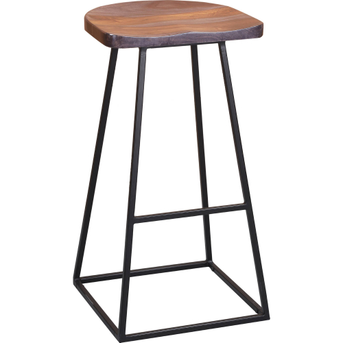 Clement 30" Bar Stool in Gray Solid Sheesham Wood