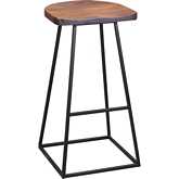 Clement 30" Bar Stool in Gray Solid Sheesham Wood