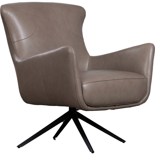 Andromeda Swivel Accent Chair in Gray Leather