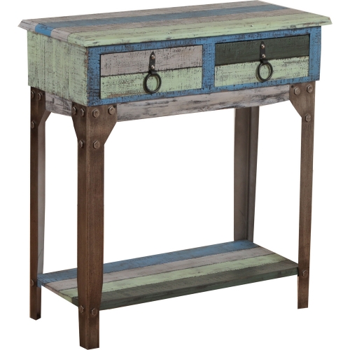 Calypso Small Console in Distressed Painted Fir Wood