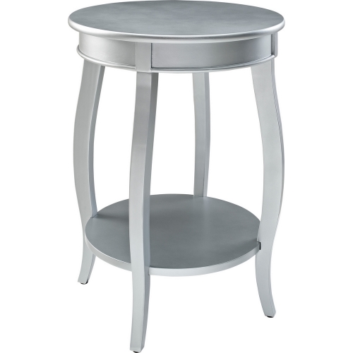 Silver Round Table w/ Shelf