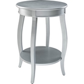 Silver Round Table w/ Shelf