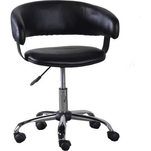 Black Leatherette Gas Lift Office Chair w/ Chrome