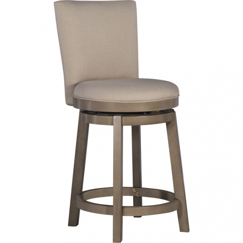 Davis Big & Tall Counter Stool in Restoration Finish w/ Linen Look Fabric