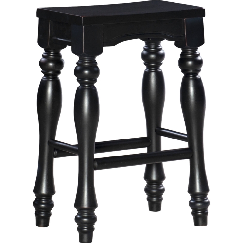 Pennfield Kitchen Island Counter Stool in Sanded Black Wood (Set of 2)