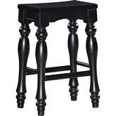 Pennfield Kitchen Island Counter Stool in Sanded Black Wood (Set of 2)