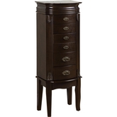 Italian Influenced Transitional Espresso Jewelry Armoire