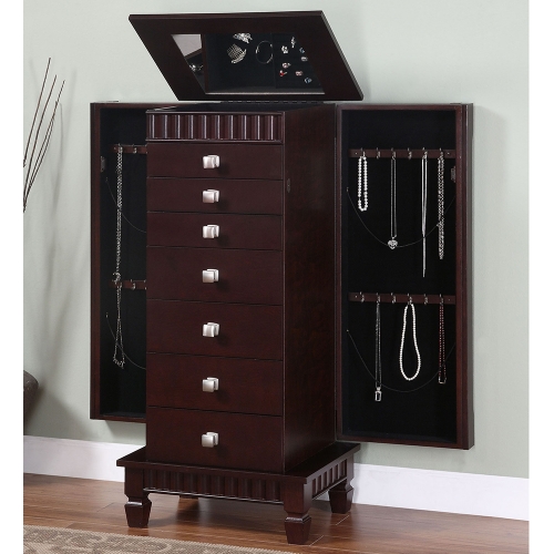 Contemporary Merlot Jewelry Armoire