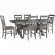 Turino 7 Piece Dining Set in Tan Fabric & Weathered Grey