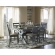 Turino 7 Piece Dining Set in Tan Fabric & Weathered Grey