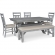 Turino 6 Piece Dining Set in Grey Oak Finish & Tan Fabric