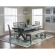Turino 6 Piece Dining Set in Grey Oak Finish & Tan Fabric