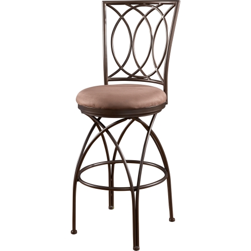 Big & Tall Metal Crossed Legs Bar Stool in Bronze w/ Mocha Seat