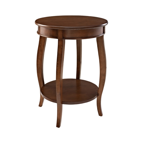 Hazelnut Round Side Table w/ Shelf