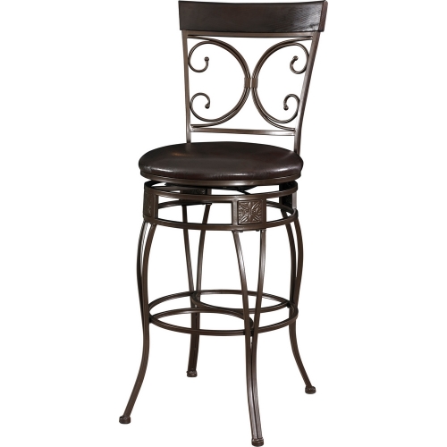 Big & Tall Back to Back Scroll Bar Stool in Black