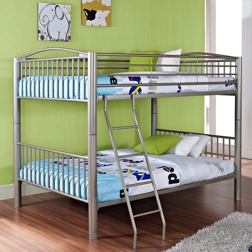 Heavy Metal Full Over Full Bunk Bed in Pewter