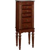 Jewelry Armoire in Deep Cherry Finish Wood