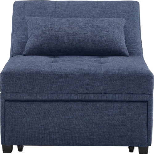 Boone Convertible Sofa Bed in Blue Fabric