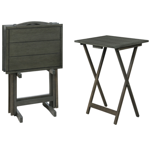 Lisbon Tray Tables in Grey Wood