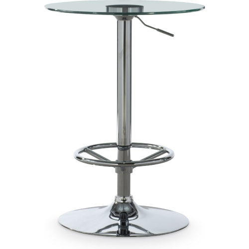 Jenna 24" Round Pub Height Dining Table in Glass & Chrome