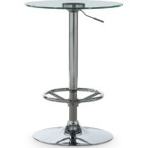 Jenna 24" Round Pub Height Dining Table in Glass & Chrome