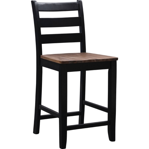 Colm Counter Stool in Brushed Oak & Black (Set of 2)